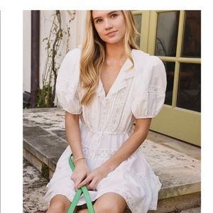 Hunter Bell NWT Darby Ruffle Dress White XS